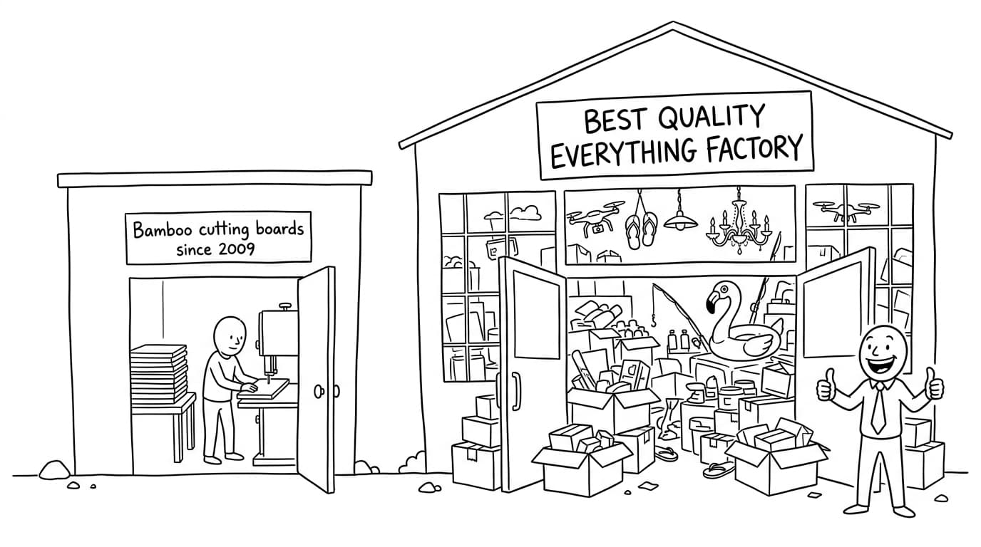 Иллюстрация: фабрика vs торговая компания